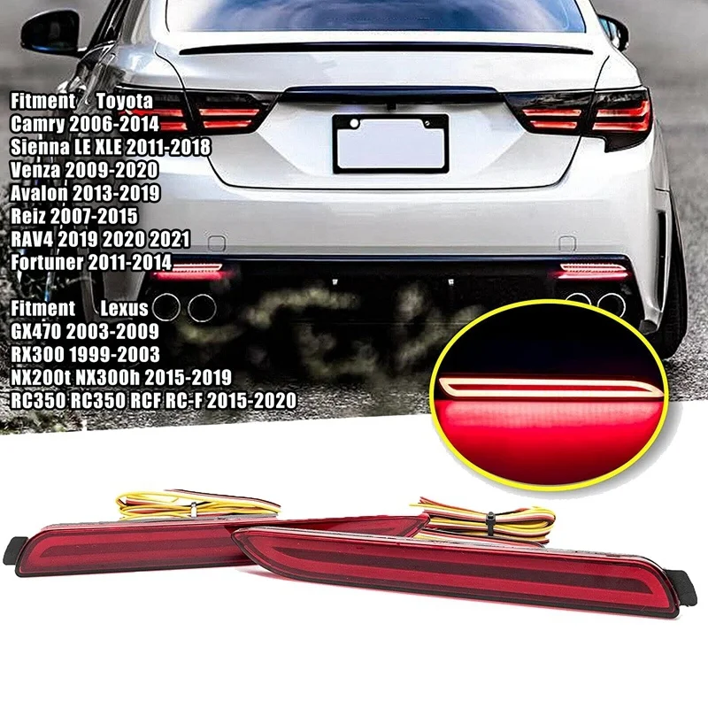 For Toyota Camry Sienna Avalon RAV4 Fortuner LED Rear Bumper Fog Light Tail Brake Stop Light Reflector Driving Lamp
For Toyota Camry Sienna Avalon RAV4 Fortuner LED Rear Bumper Fog Light Tail Brake Stop Light Reflector Driving Lamp