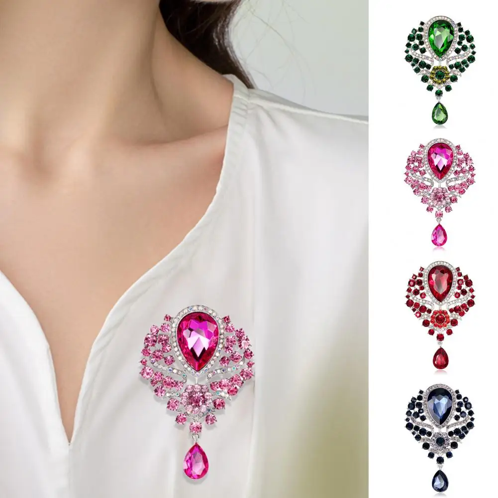 Glass Rhinestone Water-drop Shape Brooch Pin Electroplated Long Lasting Party Jewelry Brooch Clothes Decor
Glass Rhinestone Water-drop Shape Brooch Pin Electroplated Long Lasting Party Jewelry Brooch Clothes Decor