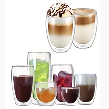 Double Wall Glass Cup Drinkware Heat-resistant Beer Espresso Coffee Cup Set Handmade Beer Mug Whiskey Glass Cups Tea glass