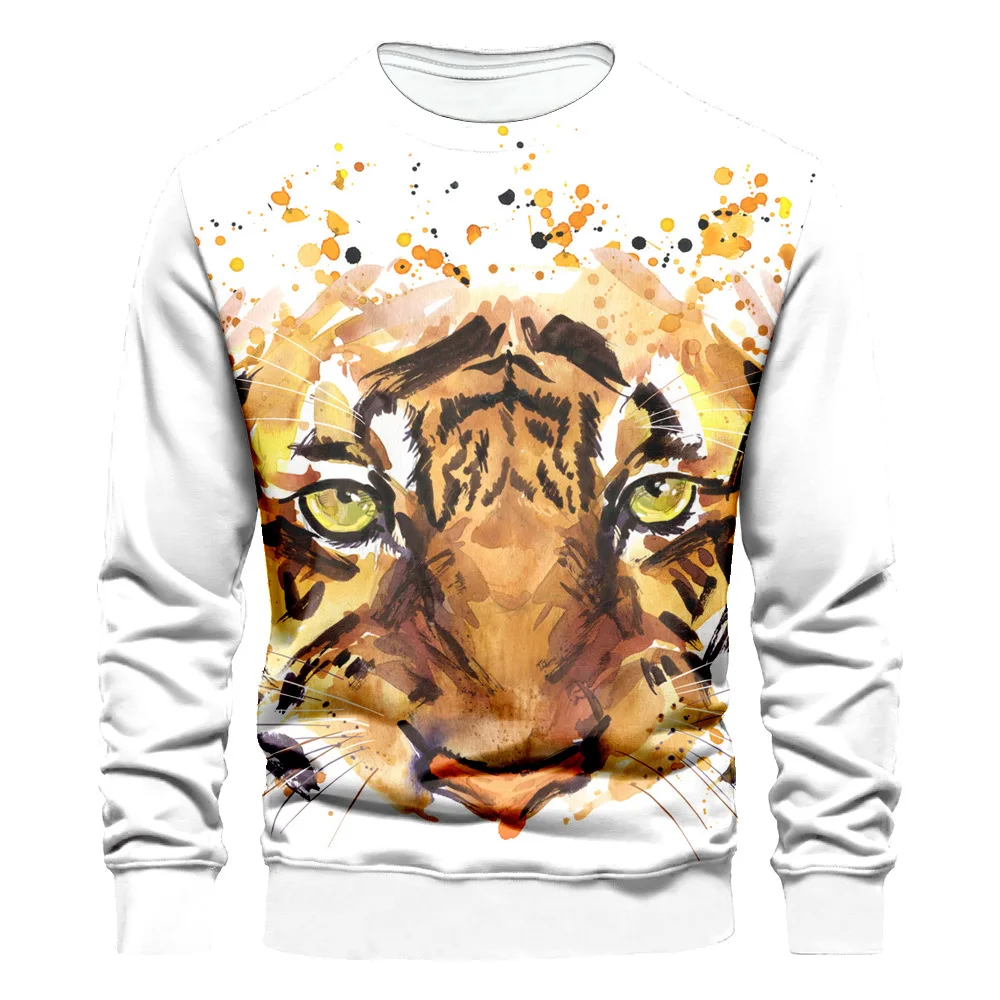 Trend Long Sleeved Men's Animal Tiger Lion Pattern 3D Printing Daily Casual Personality Round-neck Pullover Customizable Pattern
Trend Long Sleeved Men's Animal Tiger Lion Pattern 3D Printing Daily Casual Personality Round-neck Pullover Customizable Pattern