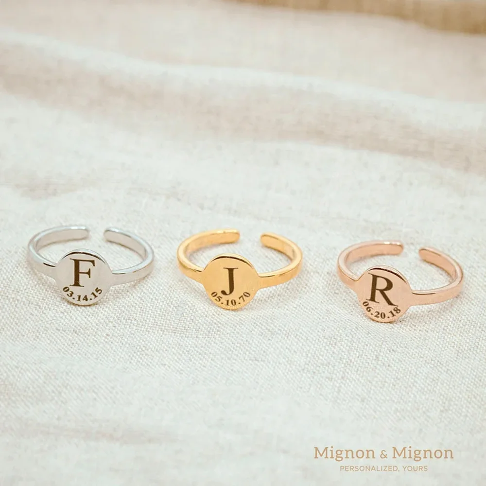 Custom Stainless Steel A-Z Letter Adjustable Opening Rings For Women Men Initials Ring Men Wedding Finger Jewelry anillos mujer
Custom Stainless Steel A-Z Letter Adjustable Opening Rings For Women Men Initials Ring Men Wedding Finger Jewelry anillos mujer