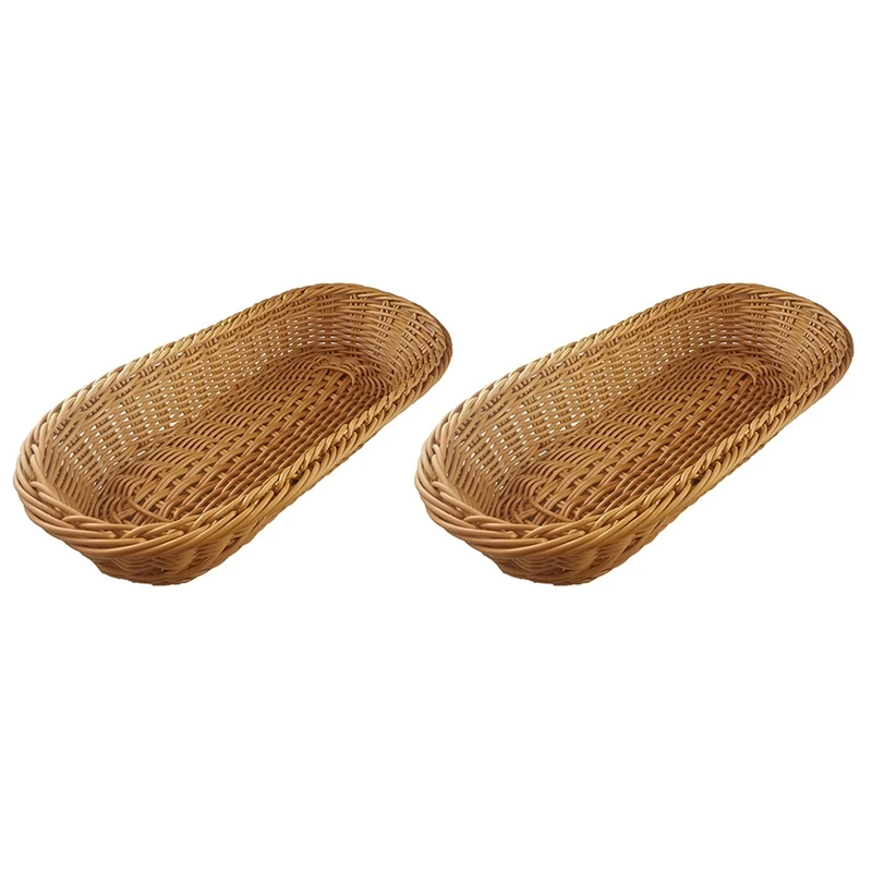 2X Oval Wicker Woven Basket Bread Basket Serving Basket, 14Inch Storage Basket
2X Oval Wicker Woven Basket Bread Basket Serving Basket, 14Inch Storage Basket