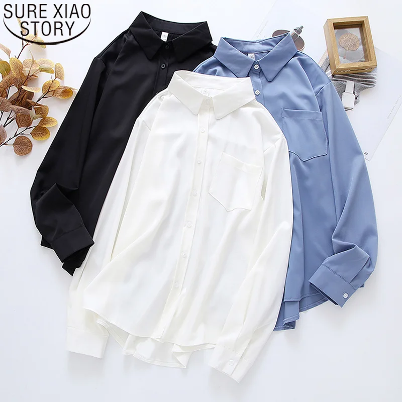 Solid Simple Loose Long Sleeve Blouse Turn Down Collar Button Shirt Office Lady White Shirt Women Tops Chic Clothes Blusas 18714
Solid Simple Loose Long Sleeve Blouse Turn Down Collar Button Shirt Office Lady White Shirt Women Tops Chic Clothes Blusas 18714