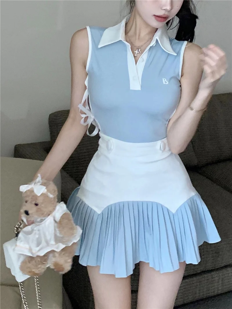 2023 Golf Clothing Women's Golf Women's Clothing Breathable Slimming Golf Short Sleeve Women's Golf Skirt Golf Suit Women
2023 Golf Clothing Women's Golf Women's Clothing Breathable Slimming Golf Short Sleeve Women's Golf Skirt Golf Suit Women