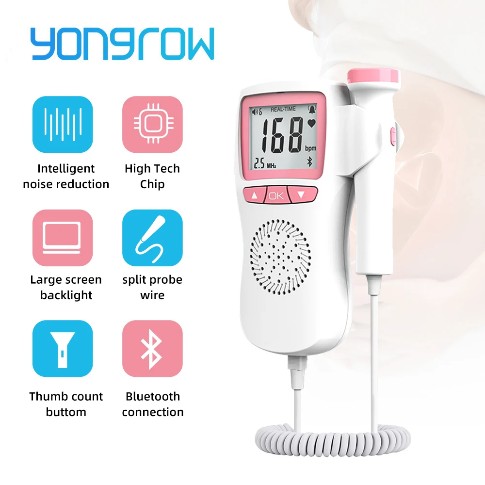Yongrow фетальный допплер Улучшенный домашний монитор сердечного ритма для