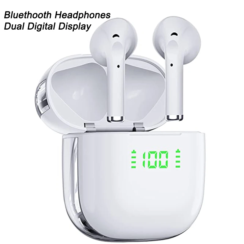 Digital Display Bluetooth Headphones Wireless Earbuds 50Hrs Playtime Waterproof Stereo Earphone With Mic For Smartphone PC White
Digital Display Bluetooth Headphones Wireless Earbuds 50Hrs Playtime Waterproof Stereo Earphone With Mic For Smartphone PC White