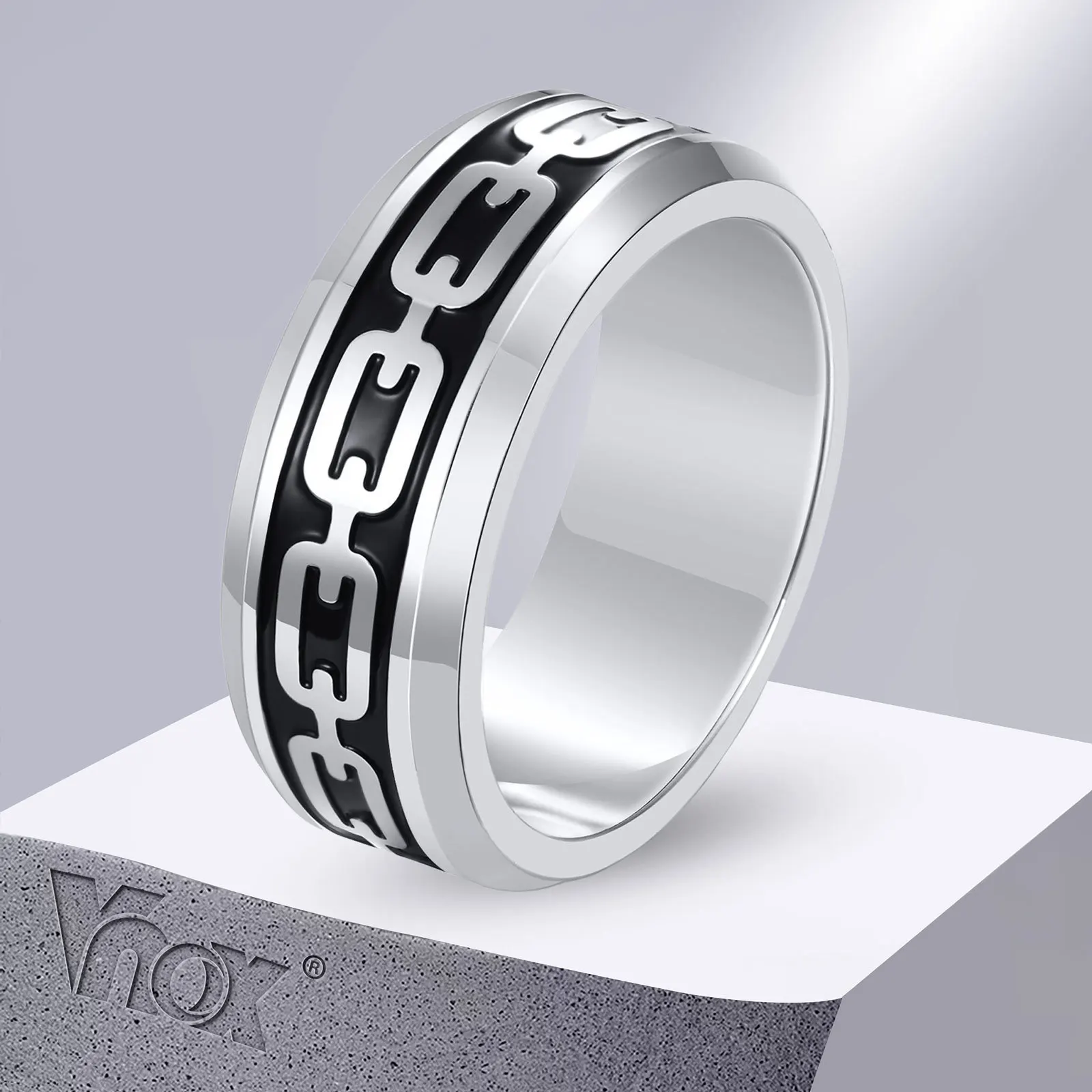 Vnox 8mm Anchor Chain Pattern Ring for Men, Stainless Steel Finger Band, Casual Punk Boy Jewelry
Vnox 8mm Anchor Chain Pattern Ring for Men, Stainless Steel Finger Band, Casual Punk Boy Jewelry