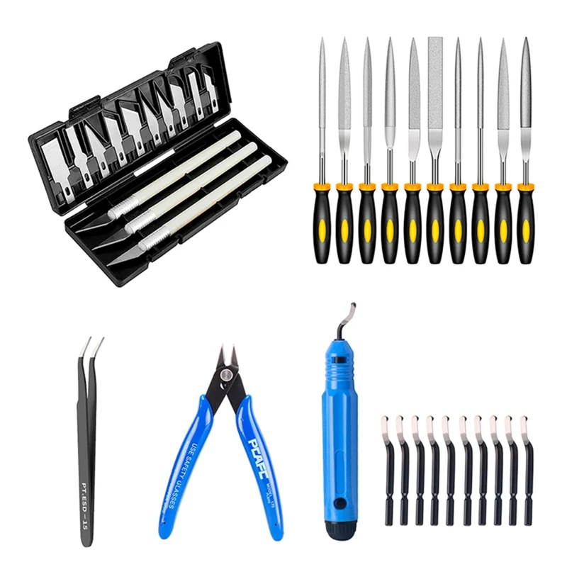 36pcs 3D Printer Tool Kit with Cleaning Trimming Finishing Tools 3D Model Clean UP Knives Tweezers Pliers Set 
36pcs 3D Printer Tool Kit with Cleaning Trimming Finishing Tools 3D Model Clean UP Knives Tweezers Pliers Set