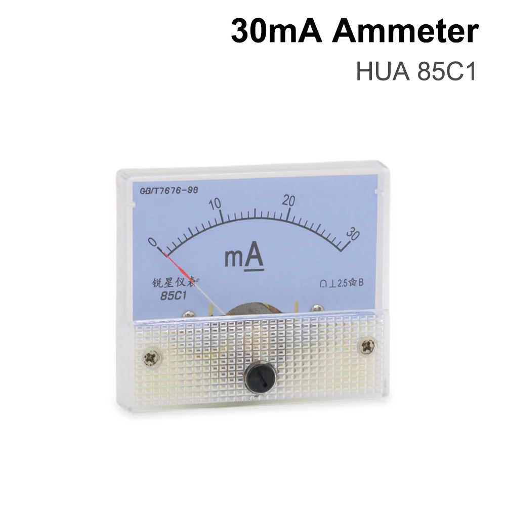 30mA Ammeter Analog Amp Panel Meter Current HUA 85C1 DC 0-30mA for CO2 Laser Engraving Cutting Machine
30mA Ammeter Analog Amp Panel Meter Current HUA 85C1 DC 0-30mA for CO2 Laser Engraving Cutting Machine