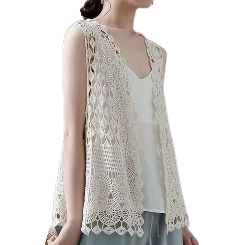 Women Hippie Boho Crochet Sleeveless Vest Geometric Lace Cardigan Beach Cover Up Drop Shipping
Women Hippie Boho Crochet Sleeveless Vest Geometric Lace Cardigan Beach Cover Up Drop Shipping