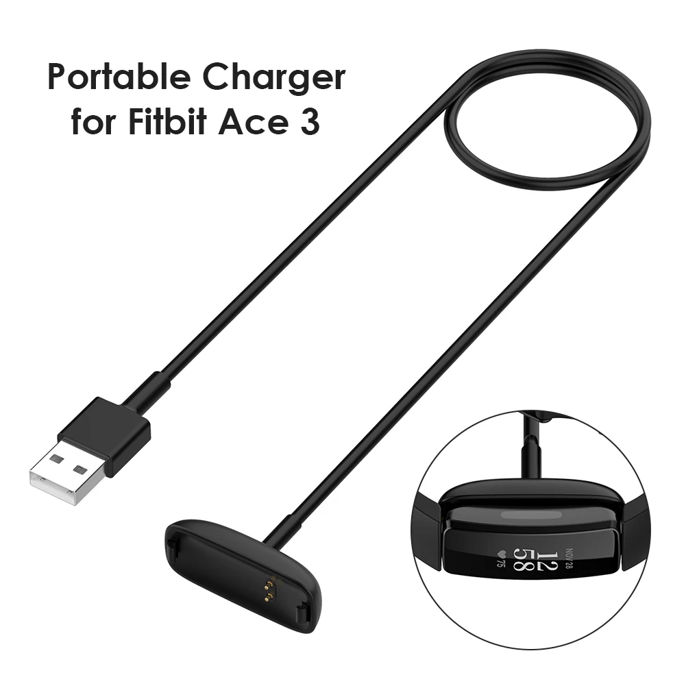 USB Charging Cable for Fitbit Ace 2 3 Fitbit Inspire 2 3 Smart Watch Bracelet Replacement Power Cable Charger Adapter
USB Charging Cable for Fitbit Ace 2 3 Fitbit Inspire 2 3 Smart Watch Bracelet Replacement Power Cable Charger Adapter