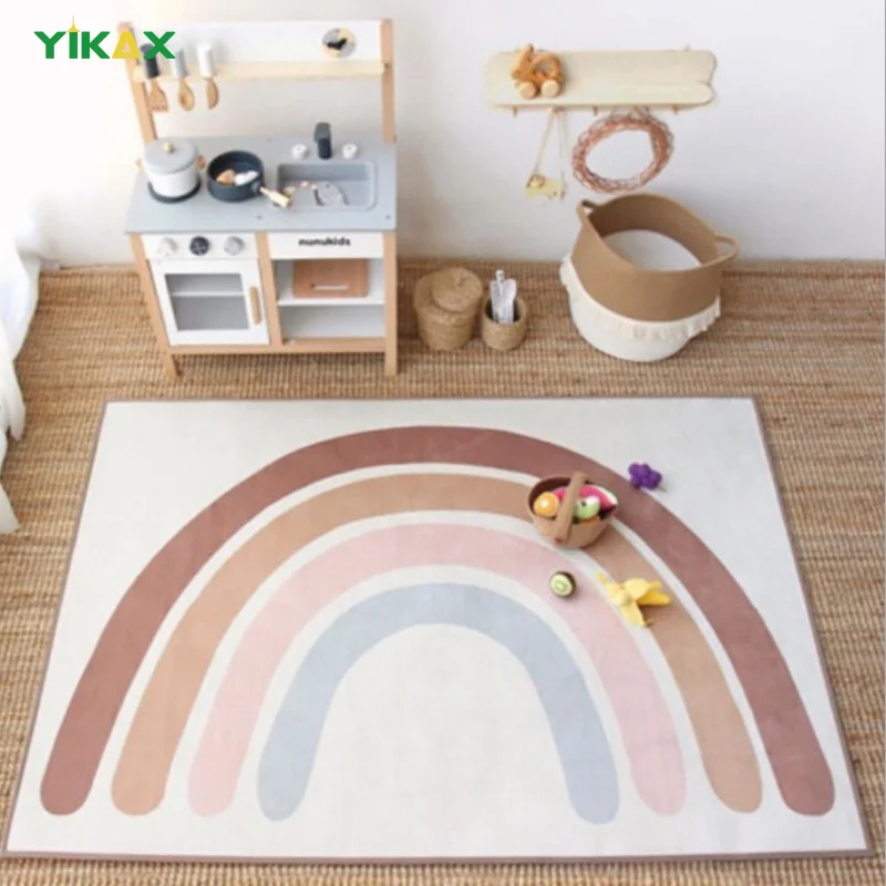 New Nordic Rainbow Rug Simple Japanese Baby Crawling Play Mat Bedroom Girl Decoration Non-Slip Carpet Photography Props Carpet
New Nordic Rainbow Rug Simple Japanese Baby Crawling Play Mat Bedroom Girl Decoration Non-Slip Carpet Photography Props Carpet