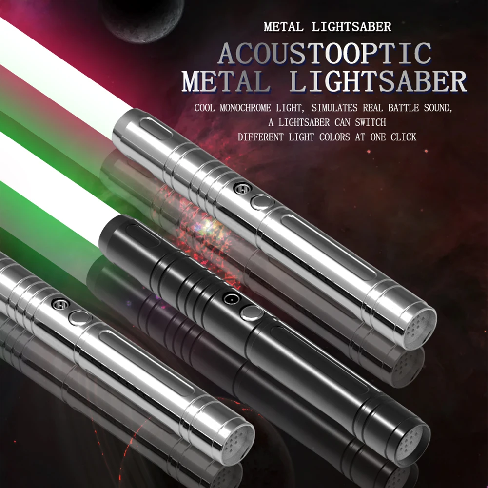 Lightsaber Metal Handle LED Flashing Stick Hitting Sound Effect Alloy Grip RGB Colorful Lighting Laser Sword Toys Gifts
Lightsaber Metal Handle LED Flashing Stick Hitting Sound Effect Alloy Grip RGB Colorful Lighting Laser Sword Toys Gifts