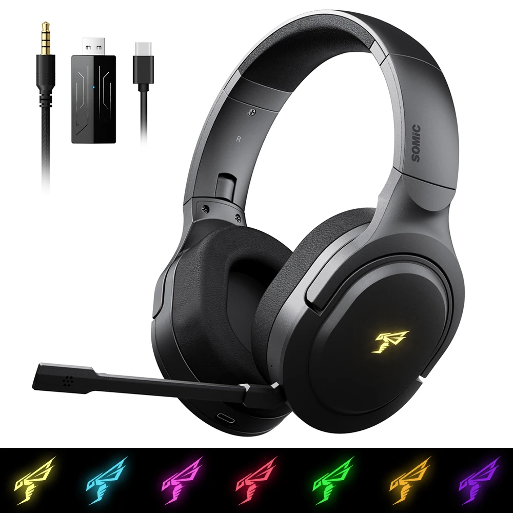 

Wireless Amplified Gamer Headset Bluetooth 2.4G Wired 3in1 Headphone Licensed for PS5/PS4/PC/Computer/Phone/XBOX/Switch NES Game