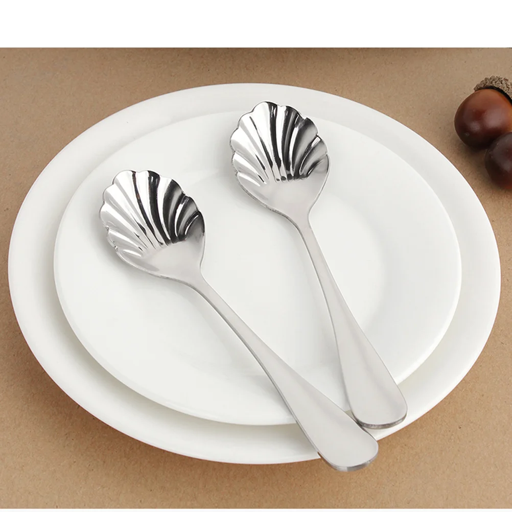 4 Pcs Silverware Spoons Shell Shaped Dessert Tea Coffee Ice Cream Stainless Steel For
4 Pcs Silverware Spoons Shell Shaped Dessert Tea Coffee Ice Cream Stainless Steel For