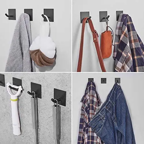 Square Self Adhesive Hooks Stainless Steel Coat Towel Key Wall Mount Hanging Hook Waterproof Modern Stylish Bathroom Matte Black
Square Self Adhesive Hooks Stainless Steel Coat Towel Key Wall Mount Hanging Hook Waterproof Modern Stylish Bathroom Matte Black