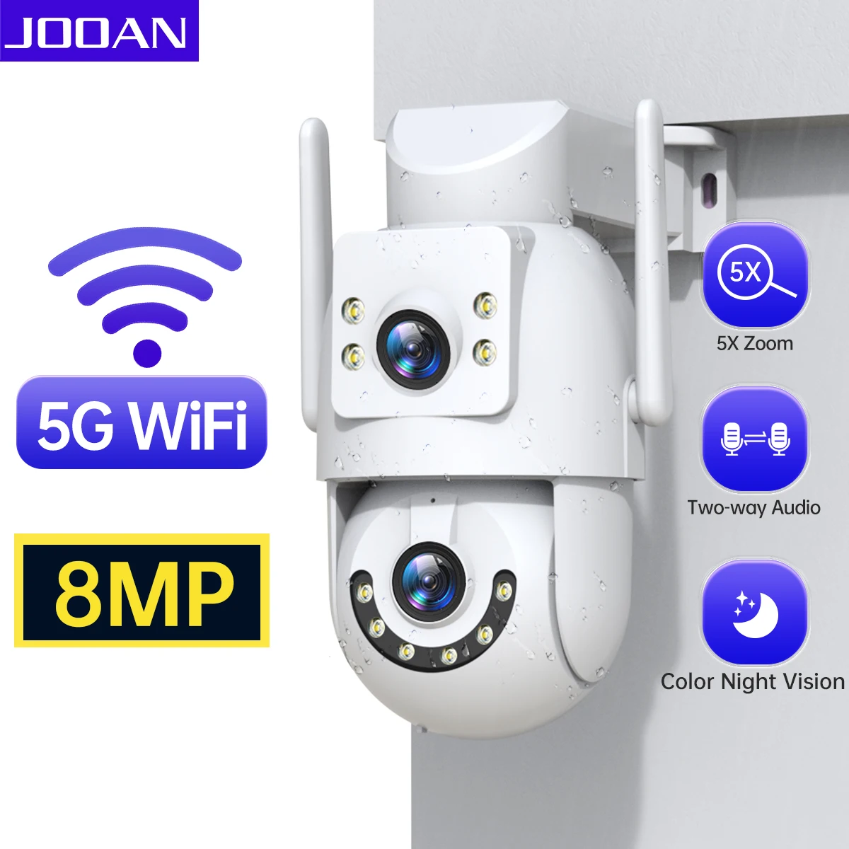 Jooan W3 5G WiFi камера видеонаблюдения
Jooan W3 5G WiFi камера видеонаблюдения