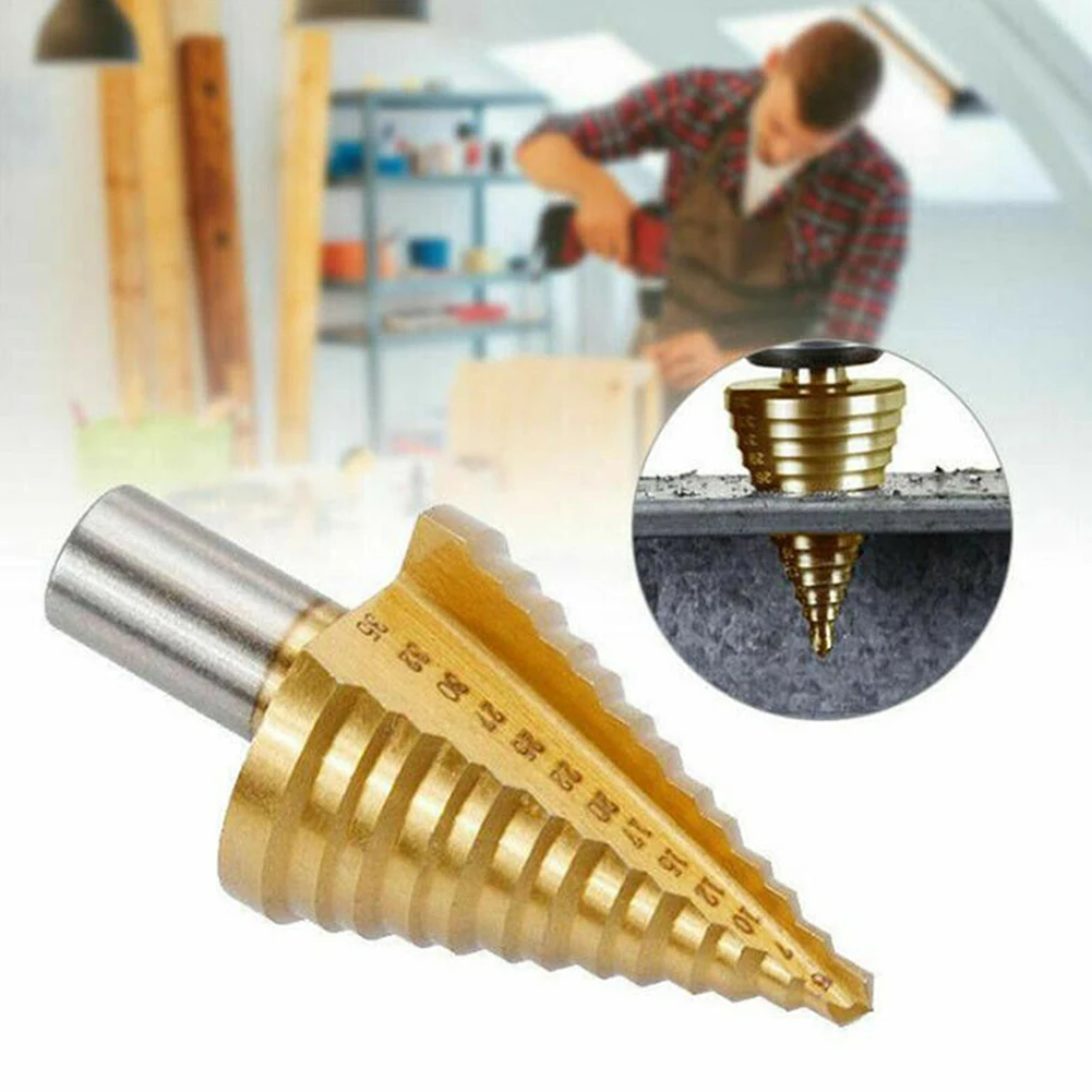 5-35mm Titanium Step Drill Bit High Speed Steel Cutter 13 Steps Size Cone Drills Wood Metal Hole Cutter Core Drill Bit
5-35mm Titanium Step Drill Bit High Speed Steel Cutter 13 Steps Size Cone Drills Wood Metal Hole Cutter Core Drill Bit
