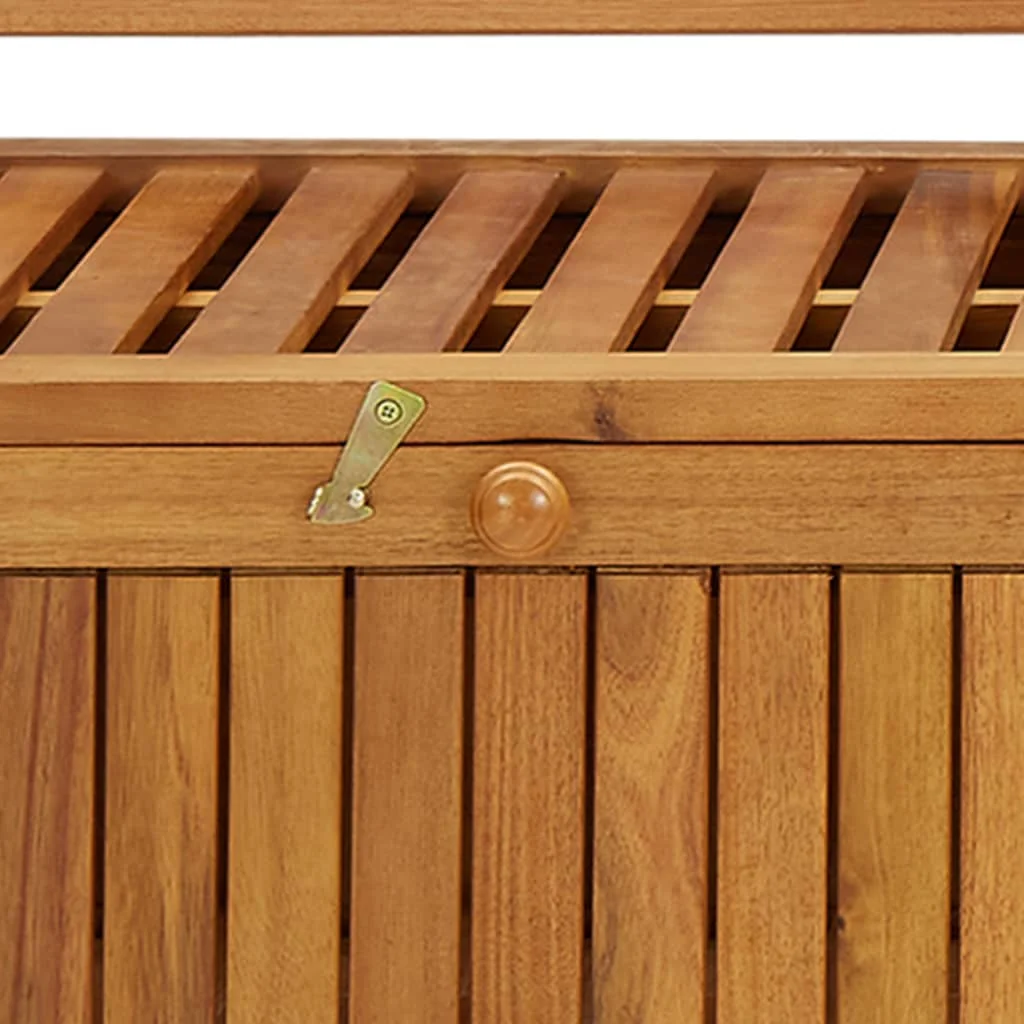 Patio Outdoor Storage Bench Deck Outside Porch Furniture Balcony Lounge Home Decor 66.9" Solid Acacia Wood