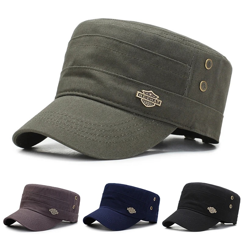Summer Men Military Cap Casual Washed Cotton Flat Top Caps Vintage Army Hats Bone Hats for Men Cap Gorras Hombre Originales
Summer Men Military Cap Casual Washed Cotton Flat Top Caps Vintage Army Hats Bone Hats for Men Cap Gorras Hombre Originales