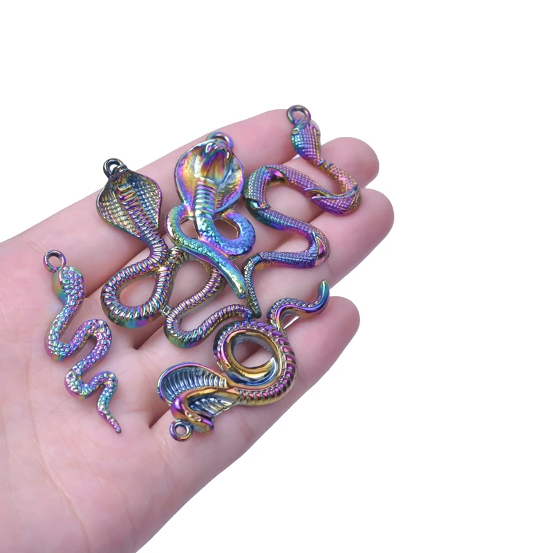5pcs Mixed Snake Charms Pendant Cobra Rainbow Color Animal Charms For Jewelry Making Supply DIY Necklace Earring Accessories
5pcs Mixed Snake Charms Pendant Cobra Rainbow Color Animal Charms For Jewelry Making Supply DIY Necklace Earring Accessories