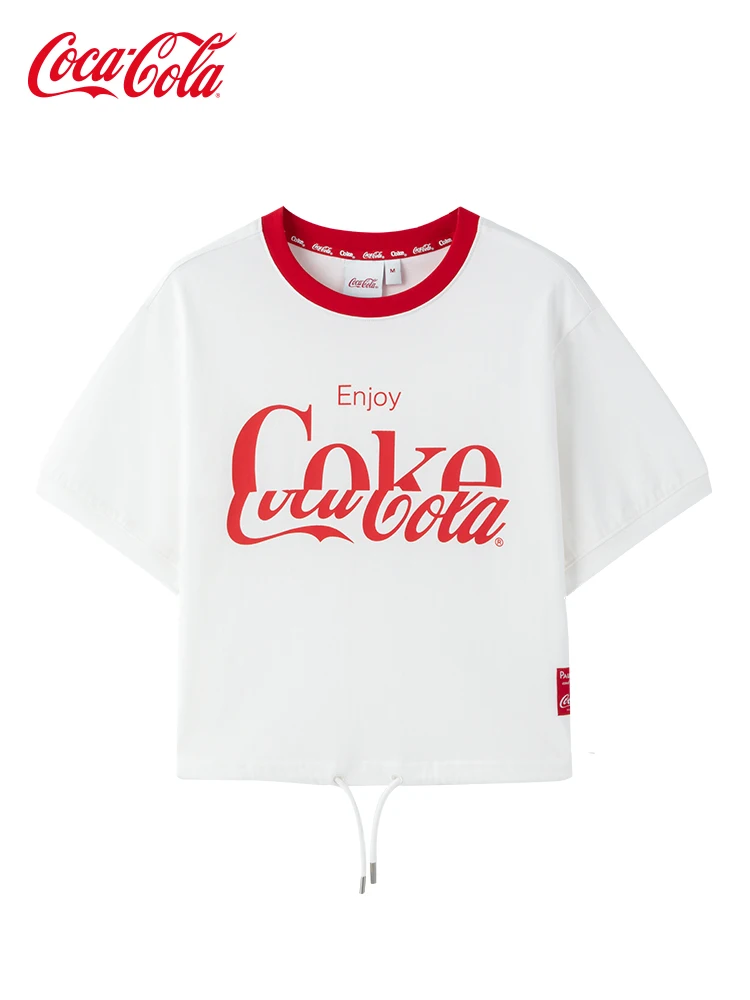 Официальный хлопковый короткий топ с коротким рукавом для спорта и отдыха Coca-Cola, свободная футболка с круглым вырезом, женские футболки
Официальный хлопковый короткий топ с коротким рукавом для спорта и отдыха Coca-Cola, свободная футболка с круглым вырезом, женские футболки