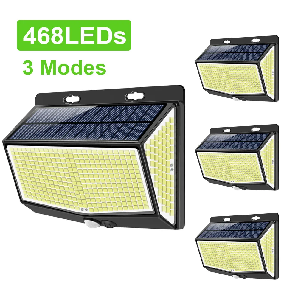468 LED Outdoor Solar Light With PIR Motion Sensor Waterproof Solar Powered Light Decor for Garden Path Spotlight Street Lamp
468 LED Outdoor Solar Light With PIR Motion Sensor Waterproof Solar Powered Light Decor for Garden Path Spotlight Street Lamp