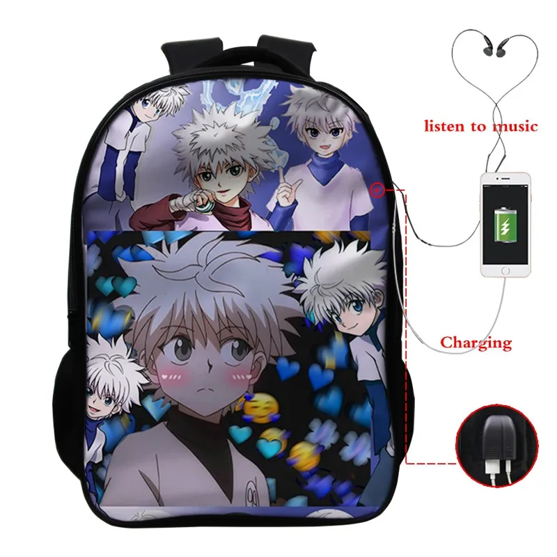 Hunter X Hunter Аниме школьный рюкзак сумка Killua Zoldyck Kawaii подростковый школьный рюкзак Mochilas 16 дюймов детский школьный портфель с анимэ
Hunter X Hunter Аниме школьный рюкзак сумка Killua Zoldyck Kawaii подростковый школьный рюкзак Mochilas 16 дюймов детский школьный портфель с анимэ