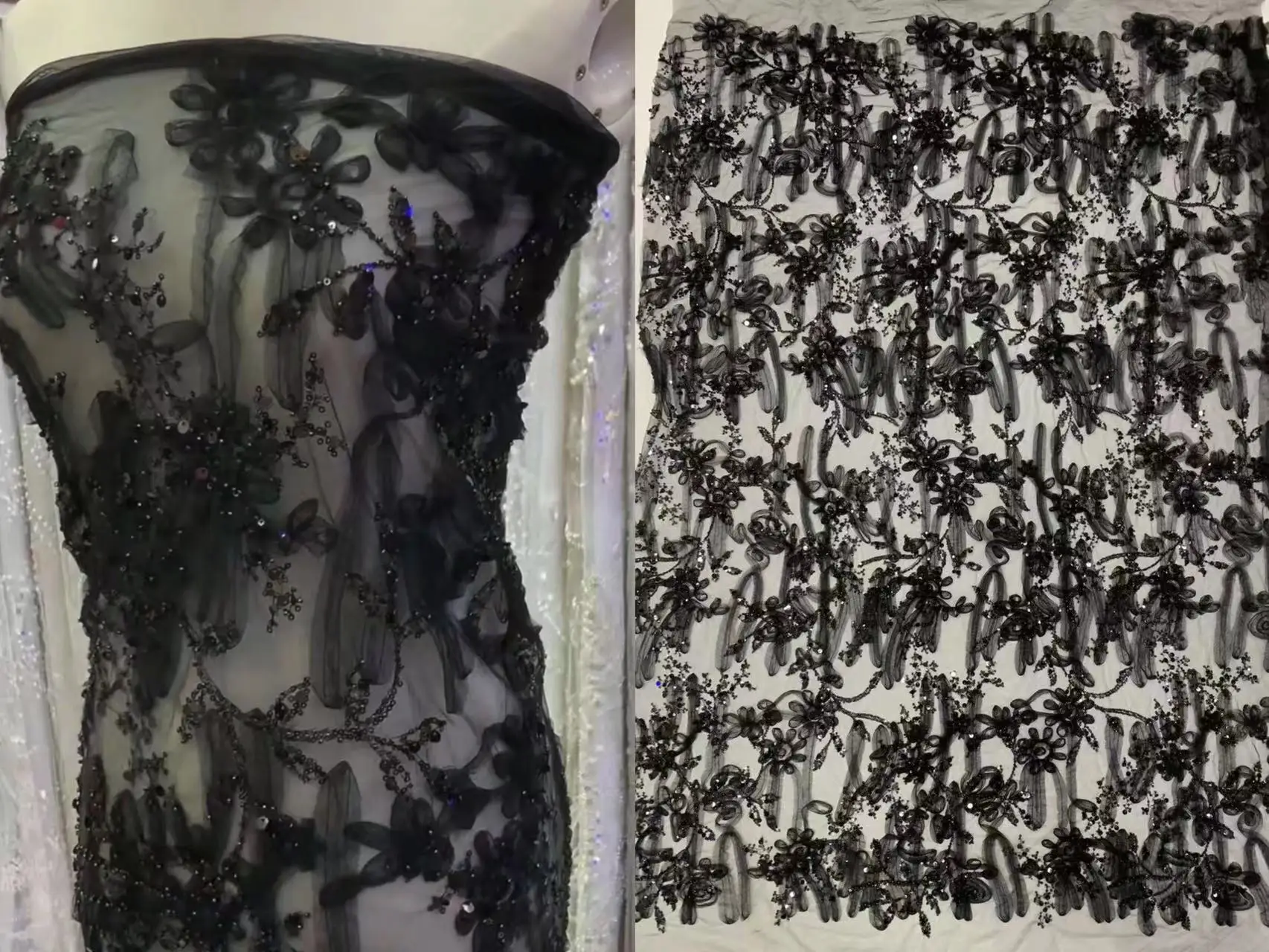 SU0013 Black High Quality Handmade Beaded Lace Fabric Luxury Embroidery French Lace Wedding Dress Bridal Tulle Mesh Textile
SU0013 Black High Quality Handmade Beaded Lace Fabric Luxury Embroidery French Lace Wedding Dress Bridal Tulle Mesh Textile