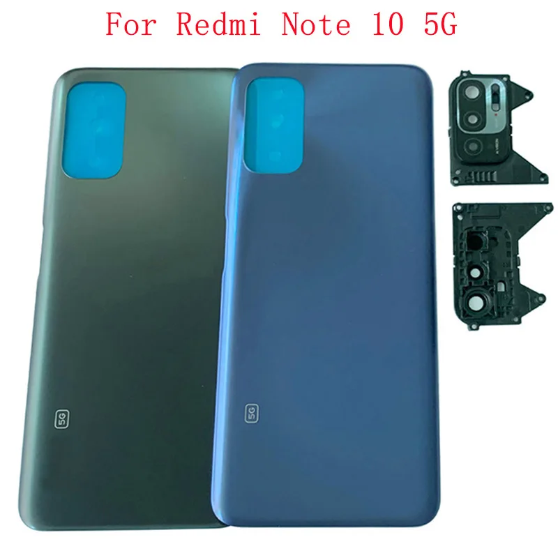 Крышка батарейного отсека, задняя крышка корпуса для Xiaomi Redmi Note 10, задняя крышка с логотипом, запасные части для ремонта