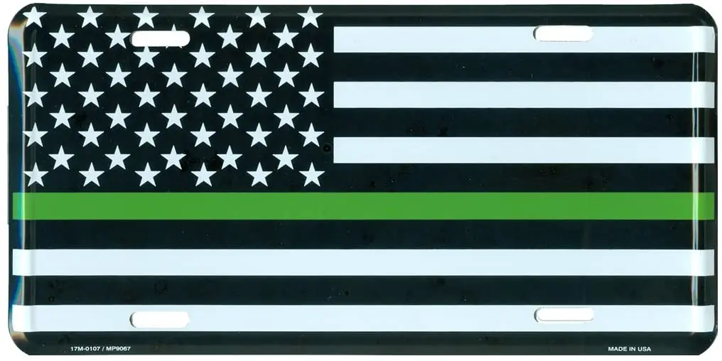 Thin Green Line USA Metal Front License Plate, American Flag Auto Tag for Cars and Trucks, 6x12 inch, Recognize and Support
Thin Green Line USA Metal Front License Plate, American Flag Auto Tag for Cars and Trucks, 6x12 inch, Recognize and Support