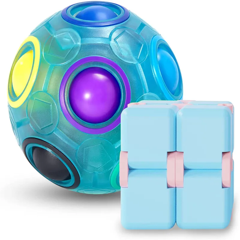 

Luminous Rainbow Puzzle Ball Infinity Cube Fidget Ball Puzzle Cube Stress And Anxiety Reliever Brain Teaser For Kids Adults