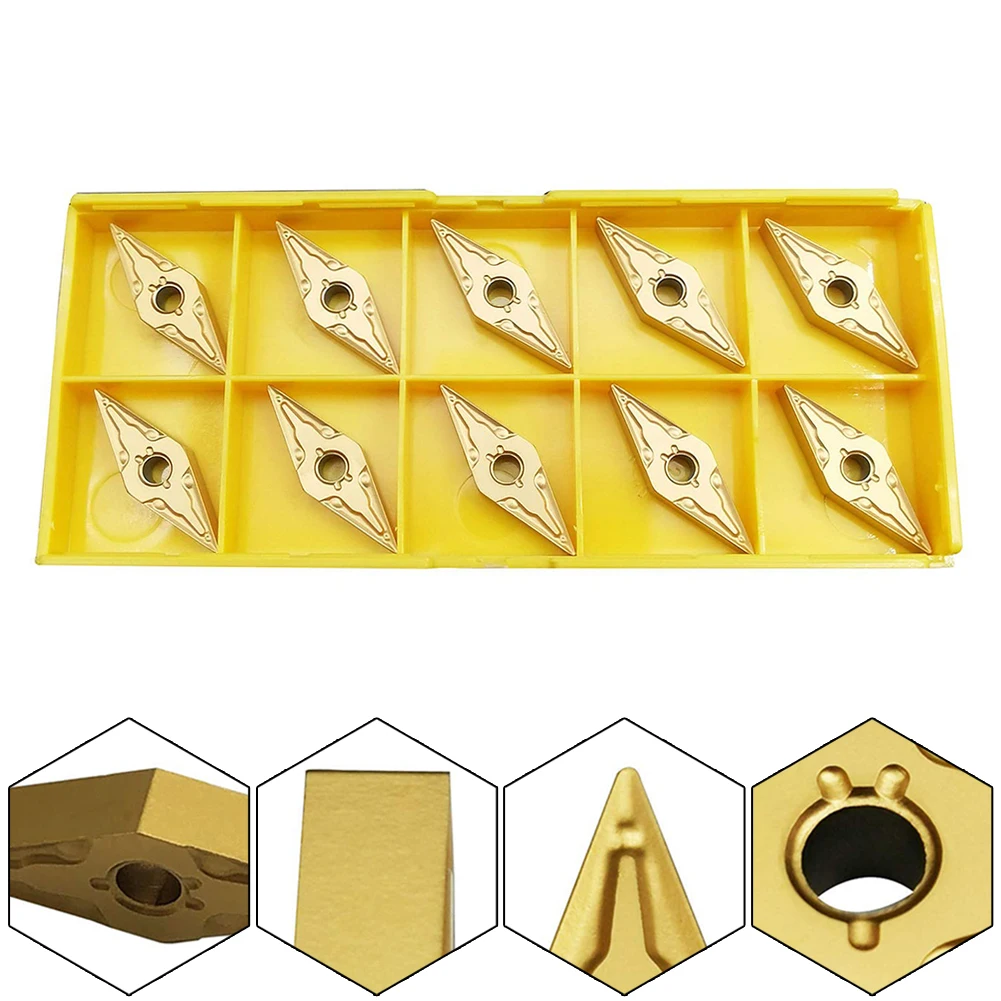Inserts Turning Inserts 10 Pcs 10* Carbide Multilayer VNMG160408-MA VNMG332 For High Speed For Stainless Steel
Inserts Turning Inserts 10 Pcs 10* Carbide Multilayer VNMG160408-MA VNMG332 For High Speed For Stainless Steel