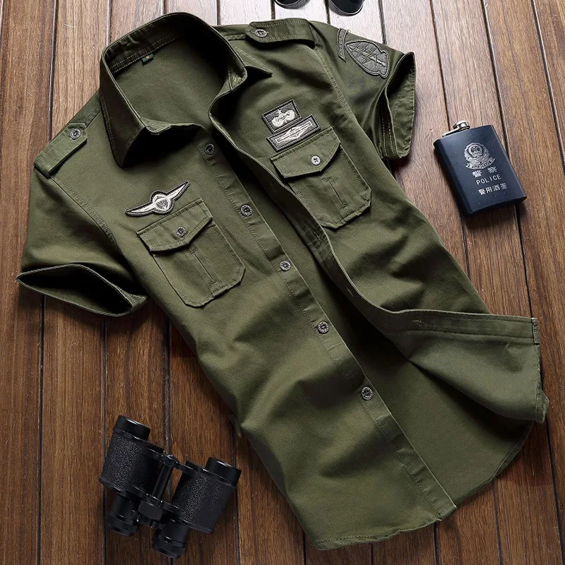 2023 Military Shirt Men Tactics Short sleeve Summer Tops Solid color High quality 100% Cotton Pocket 5XL Plus size Man Clothes
2023 Military Shirt Men Tactics Short sleeve Summer Tops Solid color High quality 100% Cotton Pocket 5XL Plus size Man Clothes