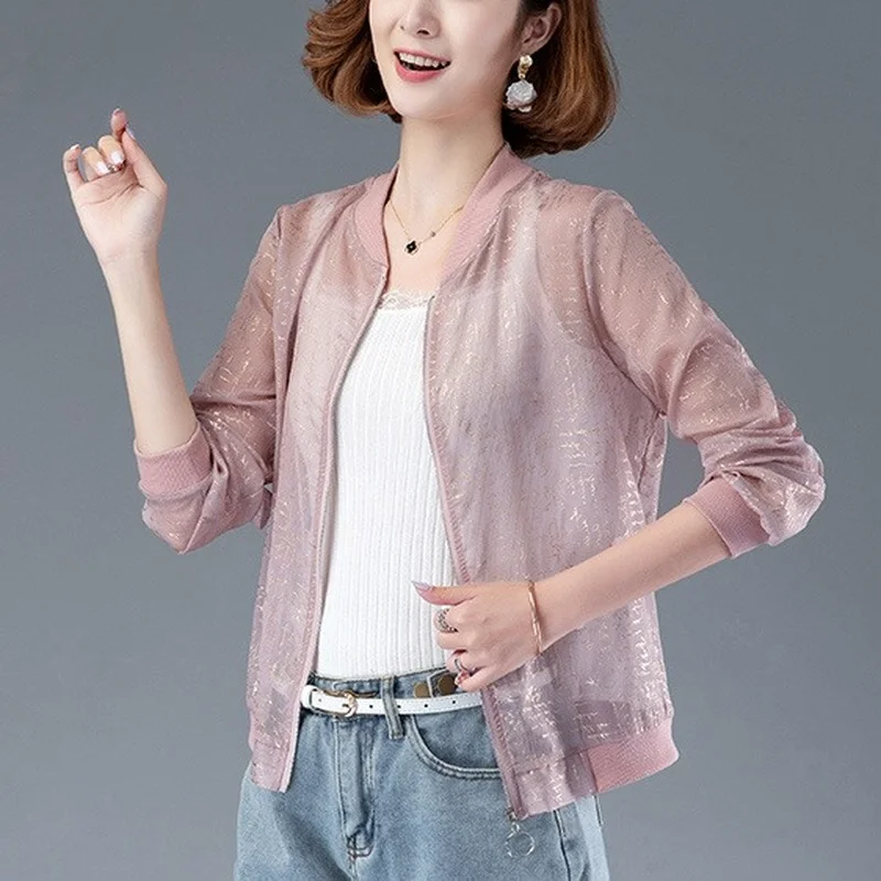 Chiffon Long-sleeved Jacket Women's Spring Summer Thin Bomber Korean UV Protection Short Sunscreen Clothing 4XL X223
Chiffon Long-sleeved Jacket Women's Spring Summer Thin Bomber Korean UV Protection Short Sunscreen Clothing 4XL X223