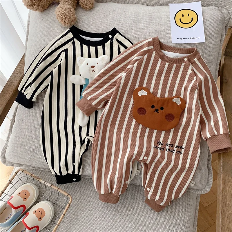 Newborn Boy Baptism Suit New Born Stripe Long Sleeve Cartoon One-piece Infant Girl Clothes 0 To 3 Months Romper Baby Wear
Newborn Boy Baptism Suit New Born Stripe Long Sleeve Cartoon One-piece Infant Girl Clothes 0 To 3 Months Romper Baby Wear