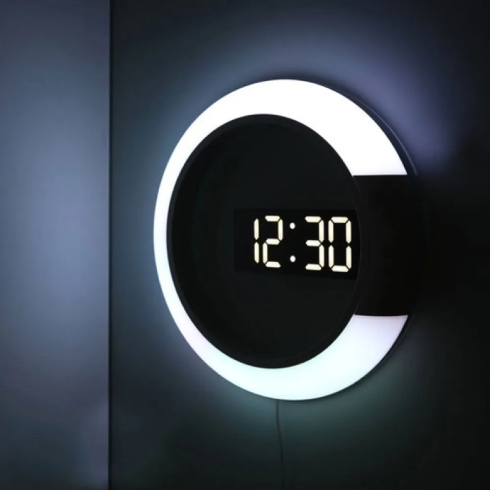 3D Hollow LED Digital Wall Clocks Snooze Mirror Screen Table Clock Modern Design Nightlight For Home Living Room Decorations
3D Hollow LED Digital Wall Clocks Snooze Mirror Screen Table Clock Modern Design Nightlight For Home Living Room Decorations
