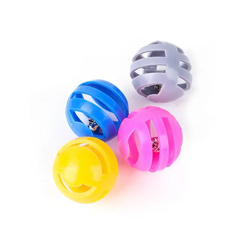 

2/4/5PCS Plastic Non-toxic Random Color Ball Hollow Out Low-voltage Bell Ball Durable Interactive Cat Bell Toy Cat Supplies