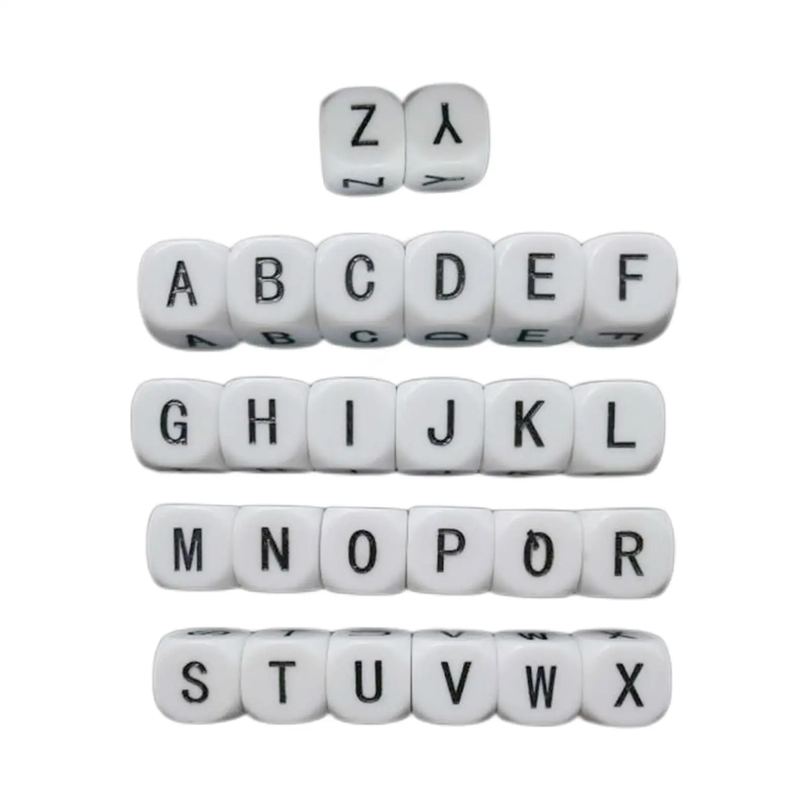 26x Engraved Acrylic Letter Dice Six Sided Game Dice Set 0.63inch Square for Party Favors Educational Games Teaching Aid
26x Engraved Acrylic Letter Dice Six Sided Game Dice Set 0.63inch Square for Party Favors Educational Games Teaching Aid