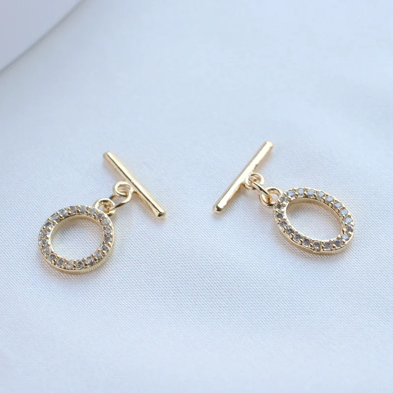 14K copper gold plated inlaid zircon ot buckle pearl necklace bracelet buckle connector DIY round oval accessories
14K copper gold plated inlaid zircon ot buckle pearl necklace bracelet buckle connector DIY round oval accessories