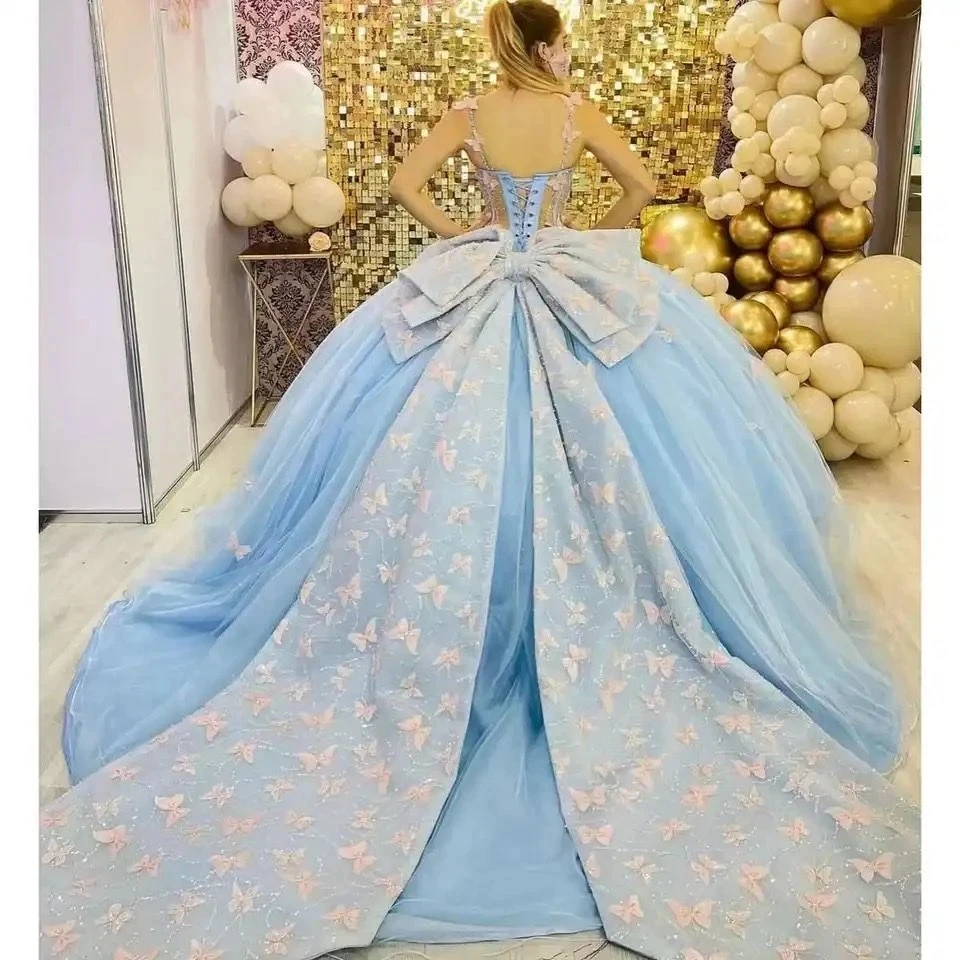 ANGELSBRIDEP небесно-голубые платья Quinceanera с бабочками бальное платье на день рождения платье принцессы на шнуровке милые платья 15 16
ANGELSBRIDEP небесно-голубые платья Quinceanera с бабочками бальное платье на день рождения платье принцессы на шнуровке милые платья 15 16