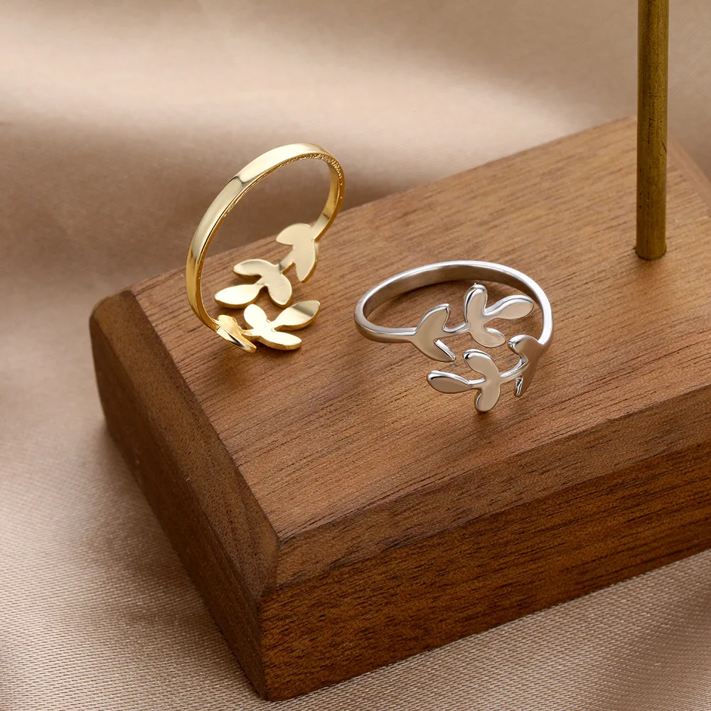Fashion Design Trend Style Simple Olive Branch Leaf Alloy Luster Ring Versatile Personality Open Ring For Women
Fashion Design Trend Style Simple Olive Branch Leaf Alloy Luster Ring Versatile Personality Open Ring For Women