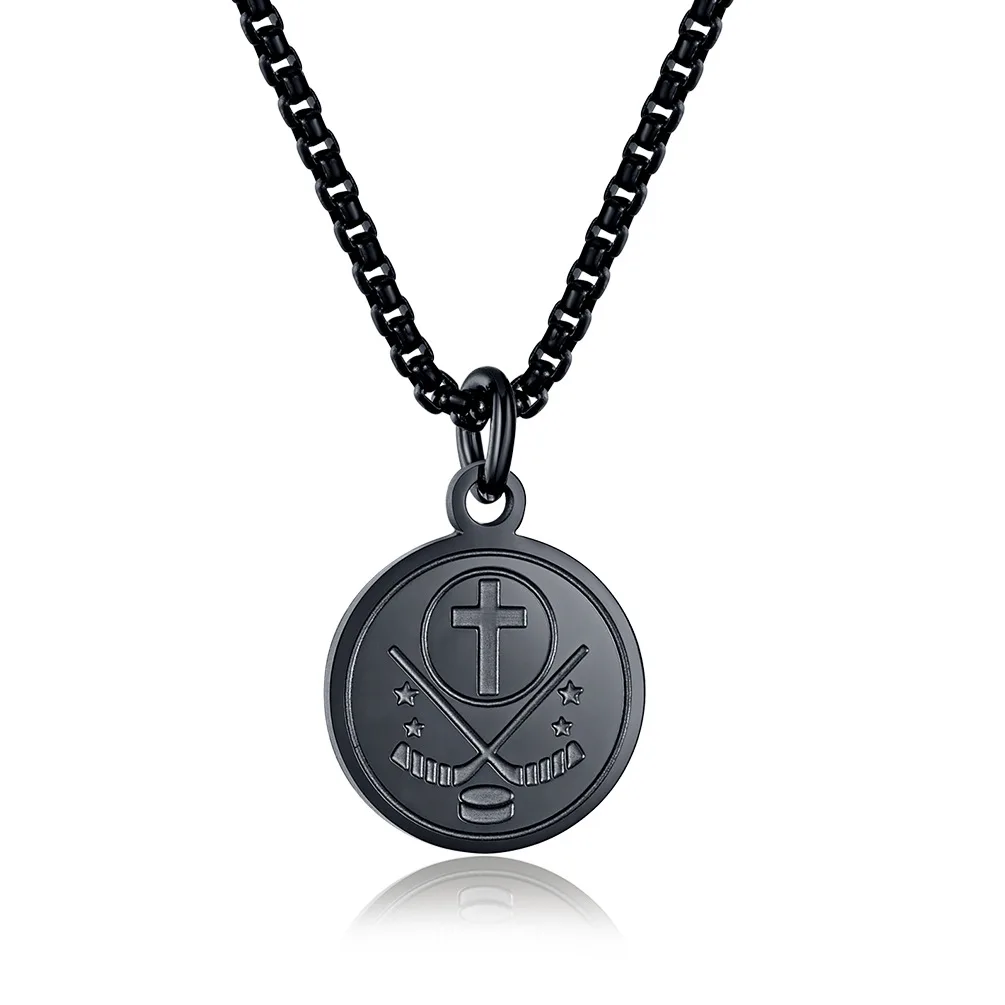 New Sports Cross Pendant Necklaces Titanium Steel Engrave American Football Baseball Basketball ice Hockey Chain Men's Necklace
New Sports Cross Pendant Necklaces Titanium Steel Engrave American Football Baseball Basketball ice Hockey Chain Men's Necklace