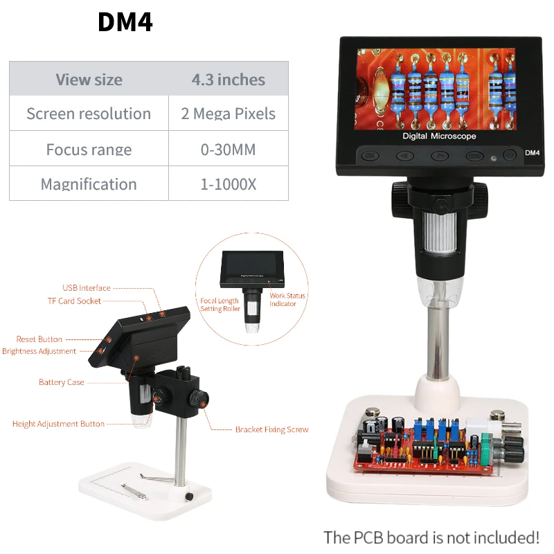 Электронный микроскоп Meterk AD208S 5X-1200X
Электронный микроскоп Meterk AD208S 5X-1200X
