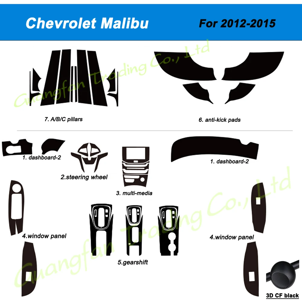 For Chevrolet Malibu 2012-2015 Interior Central Control Panel Door Handle 5D Carbon Fiber Stickers Decals Car styling Accessorie
For Chevrolet Malibu 2012-2015 Interior Central Control Panel Door Handle 5D Carbon Fiber Stickers Decals Car styling Accessorie