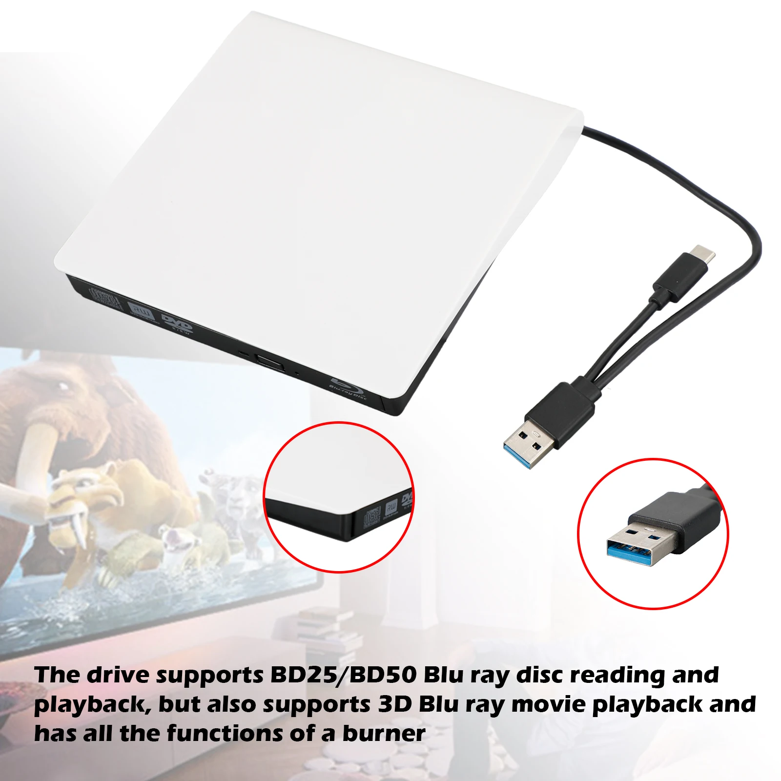 Внешний Blu-ray диск Artudatech USB и Type-c 2 в 1, записывающее устройство + считыватель BD CD DVD привод USB 3,0
Внешний Blu-ray диск Artudatech USB и Type-c 2 в 1, записывающее устройство + считыватель BD CD DVD привод USB 3,0