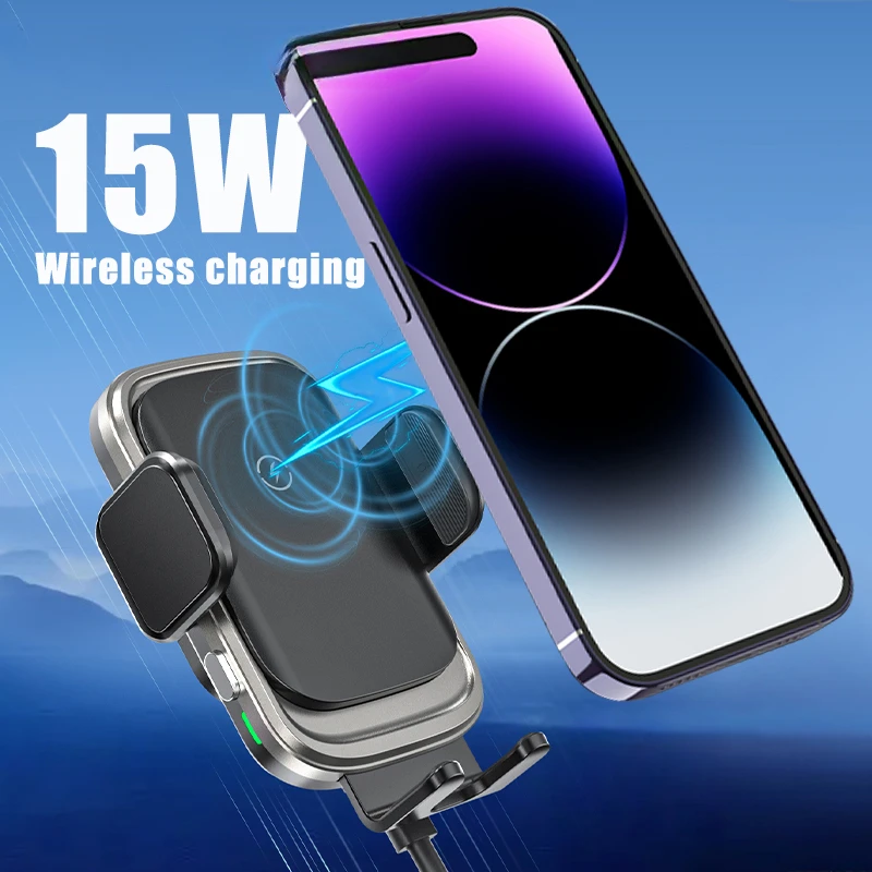 15W Car Phone Holder Wireless Charger Rotatable Automatic Sense Air Vent Dashboard Mount Car Chargers for IPhone Xiaomi 
15W Car Phone Holder Wireless Charger Rotatable Automatic Sense Air Vent Dashboard Mount Car Chargers for IPhone Xiaomi