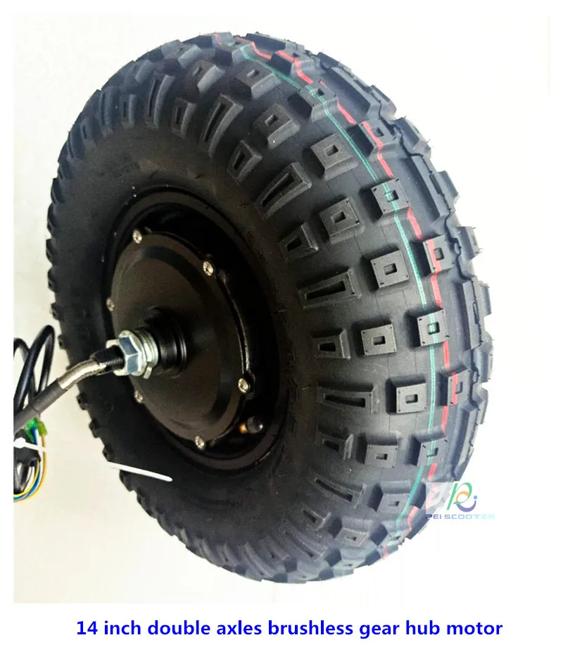 14 Inch 14x5.0-6.5 Tyre Brushless Gear Doble Axles Scooter Hub Motor phub-14y
14 Inch 14x5.0-6.5 Tyre Brushless Gear Doble Axles Scooter Hub Motor phub-14y