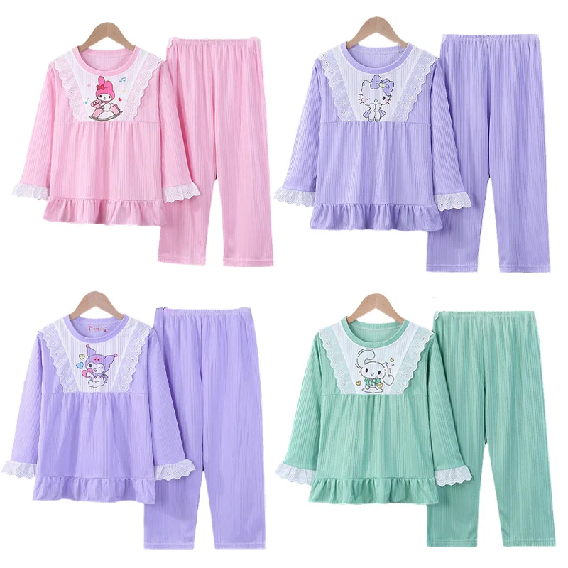 Милый аниме Sanrioed My Melody Cinnamoroll Kuromi Hellokittys детский пижамный комплект милый мультяшный домашний подарок с длинным рукавом
Милый аниме Sanrioed My Melody Cinnamoroll Kuromi Hellokittys детский пижамный комплект милый мультяшный домашний подарок с длинным рукавом