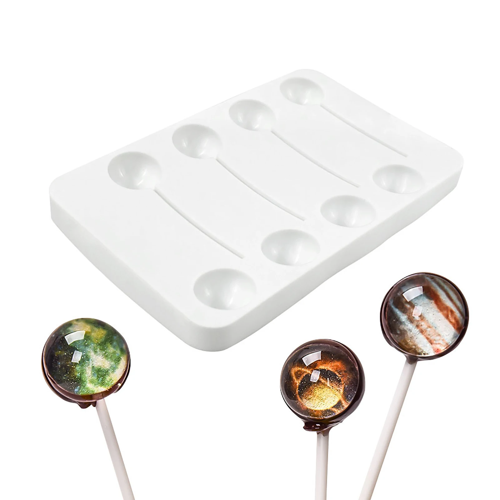 8-Capacity Lollipop Silicone Mold Round Chocolate Hard Candy Molds Semicircular Molds For Lollipop Cake Pop Chocolate Making
8-Capacity Lollipop Silicone Mold Round Chocolate Hard Candy Molds Semicircular Molds For Lollipop Cake Pop Chocolate Making